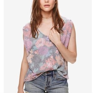 We The Free Gardenia Tee Gray XS Oversized